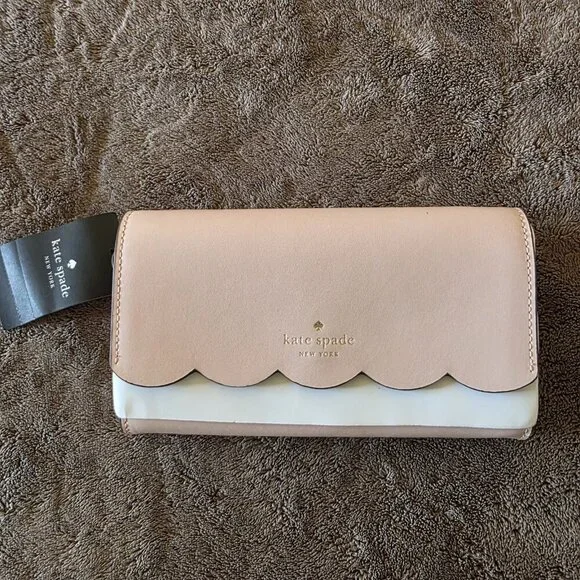 Kate Spade Gemma Scallop Wallet On Chain Rose Smoke Pink Crossbody NWT - Picture 6 of 16